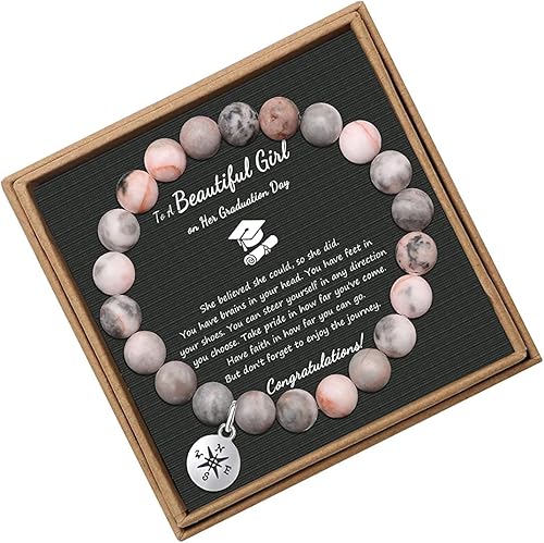 JoycuFF Regalos de graduación para ella, él, clase de 2025, pulseras de graduación inspiradoras para mujeres, regalo de graduación universitaria