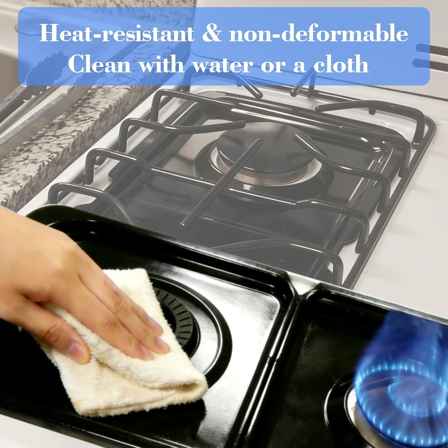 Stove Drip Pans Replacement for GE Hotpoint – Heavy Duty Porcelain Drip Pans for GE Gas Stove SpectraXL44, Fits WB34K10009 WB34K10010 2Pack