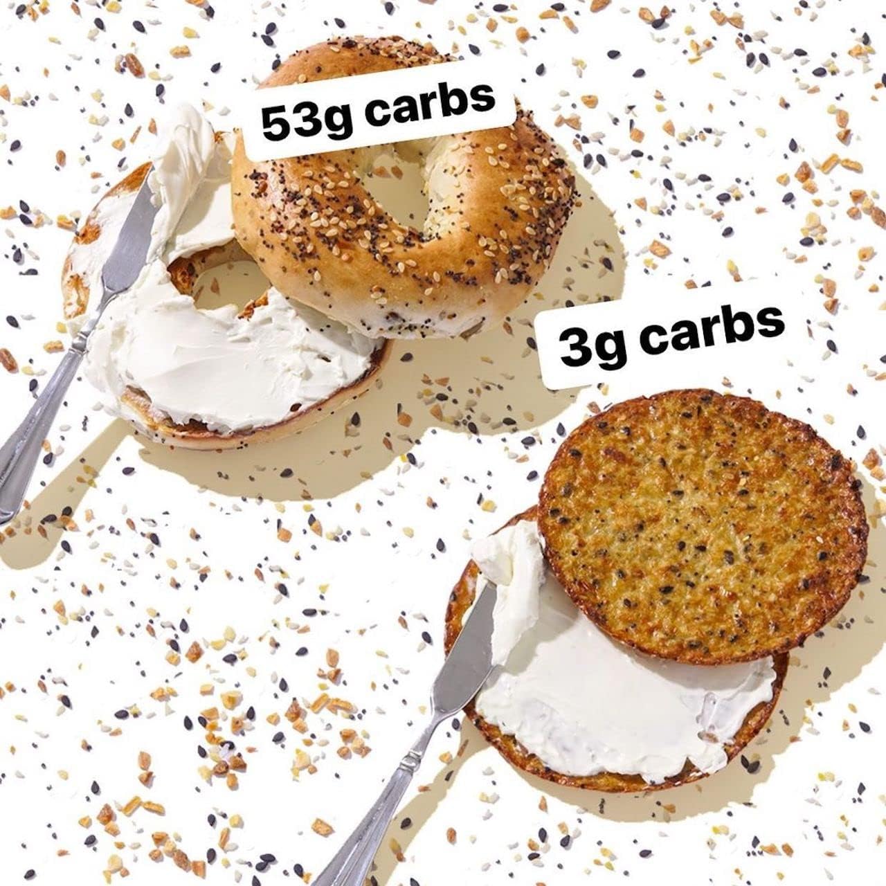 Generic - Outer Aisle Cauliflower Bread | Everything But The Carbs | Keto, Gluten Free, Low Carb Cauliflower 'Everything' Sandwich Breads | 12 Pack