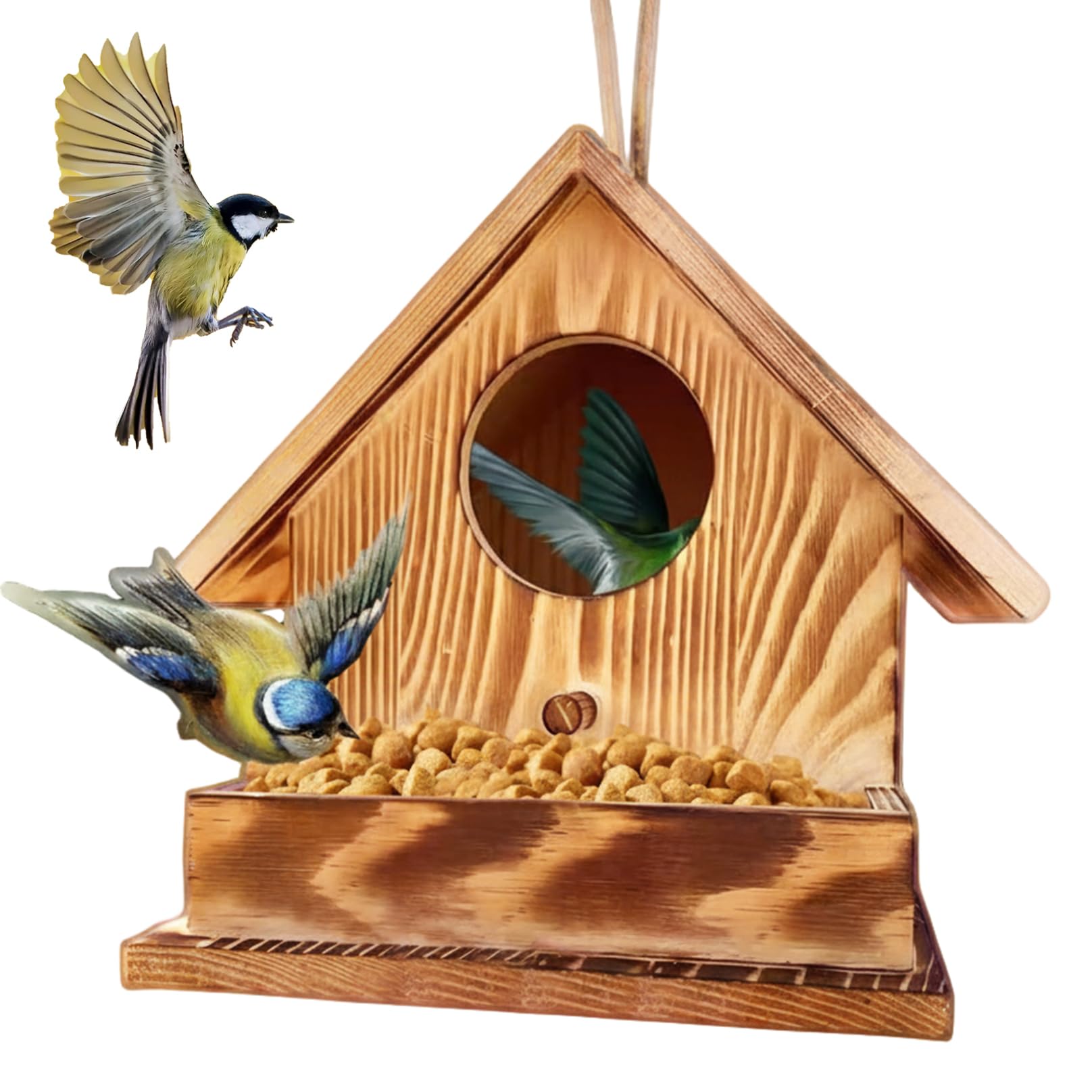 Nichoir à oiseaux en bois naturel petit modèle de nidification extérieur