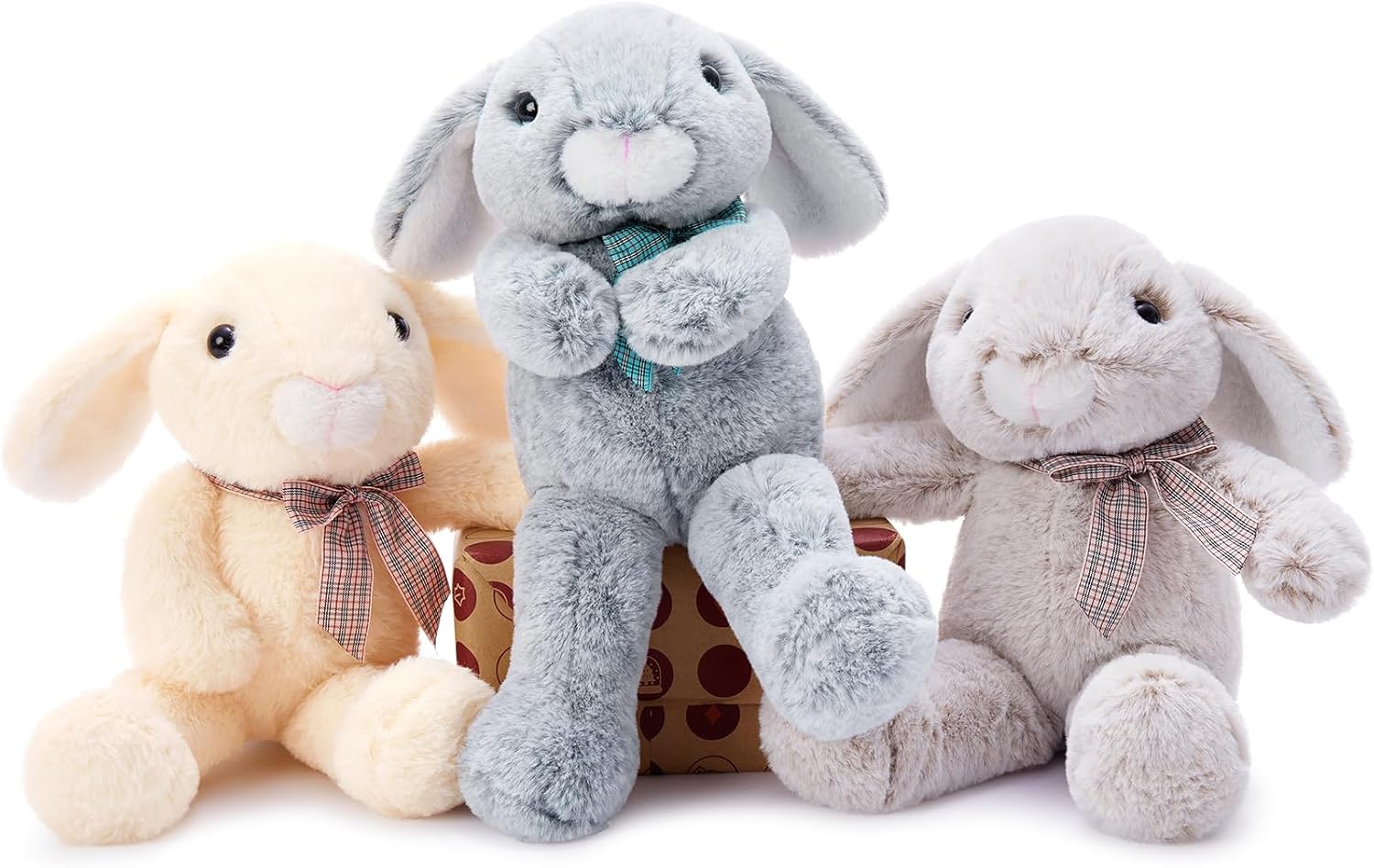 MaoGoLan 3Pcs Bulk Soft and Cuddly Easter Bunny Rabbit Plush, 14" Stuffed Bunny Gift for Kids, Boys, Girls, Party Decorations