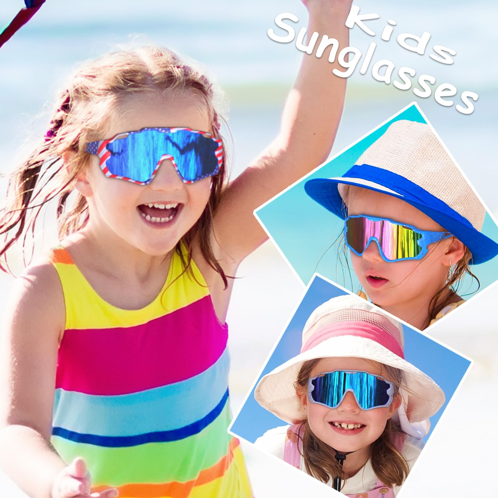 2 x Kinder-Sonnenbrille, Baseball-Sonnenbrille für 8–14 Jungen, Mädchen, UV400 Sport-Sonnenbrille zum Radfahren, Skaten, Klettern