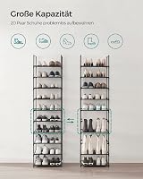 SONGMICS 10 szintes cipőtartó szekrény 173 cm magas fém váz fekete 5