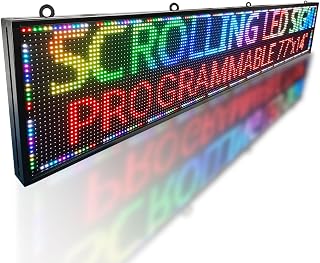 HS WIFI Programmable Scrolling Led Sign P10 77â€™â€™x14â€™â€™ Digital Sign Electronic Message Board Outdoor neon sign customizable 196x32 Dots RGB High Brightness for Business Advertising Sports Venues, Sports Centers