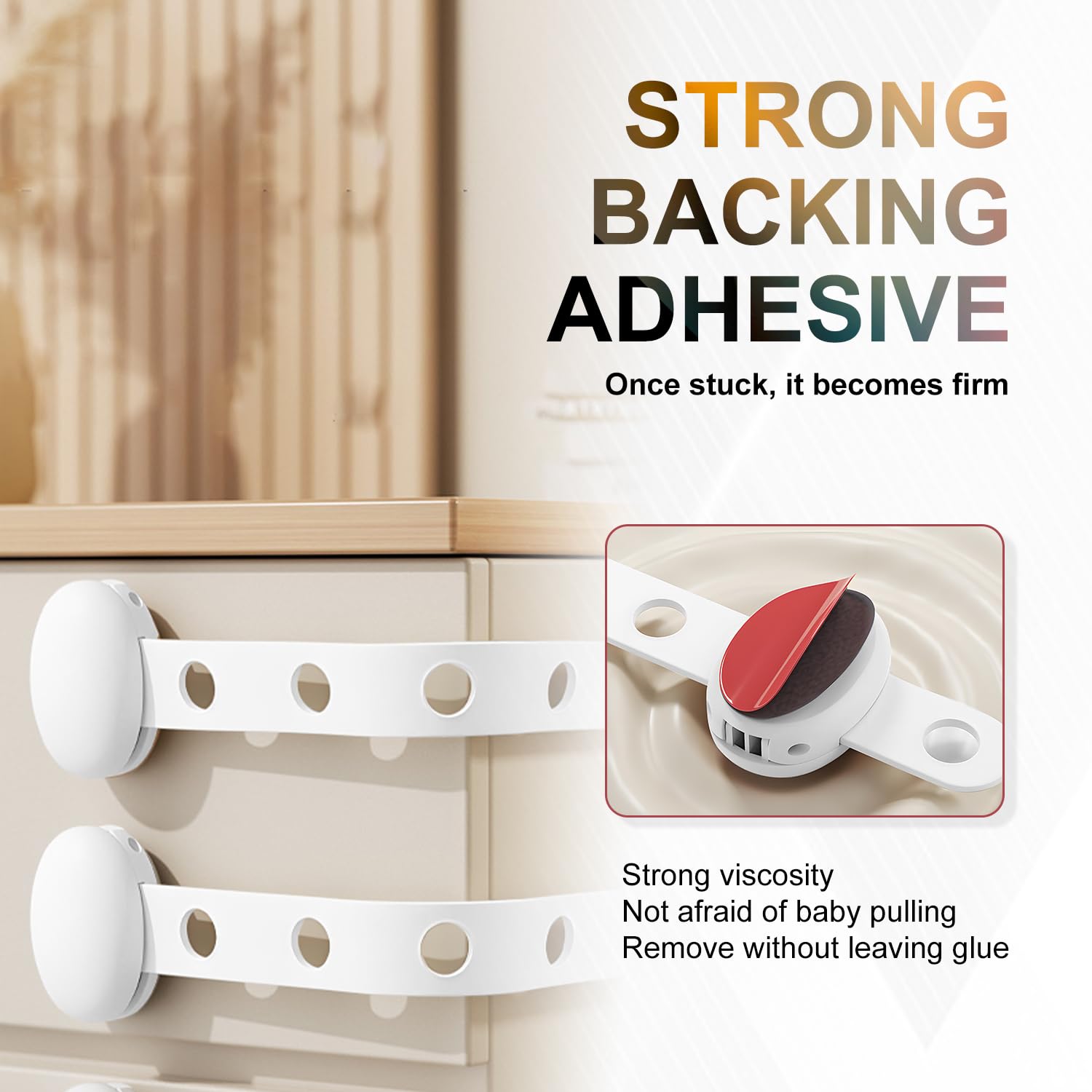 RYHHH Child Safety Locks, Adjustable Cupboard Locks, with Strong Adhesives - Image 4