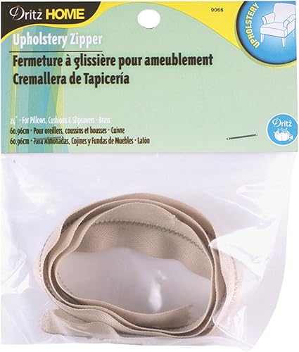 Miniatura 8 de Dritz Home 9069 - Cremallera para tapicería de latón, 72 pulgadas, beige