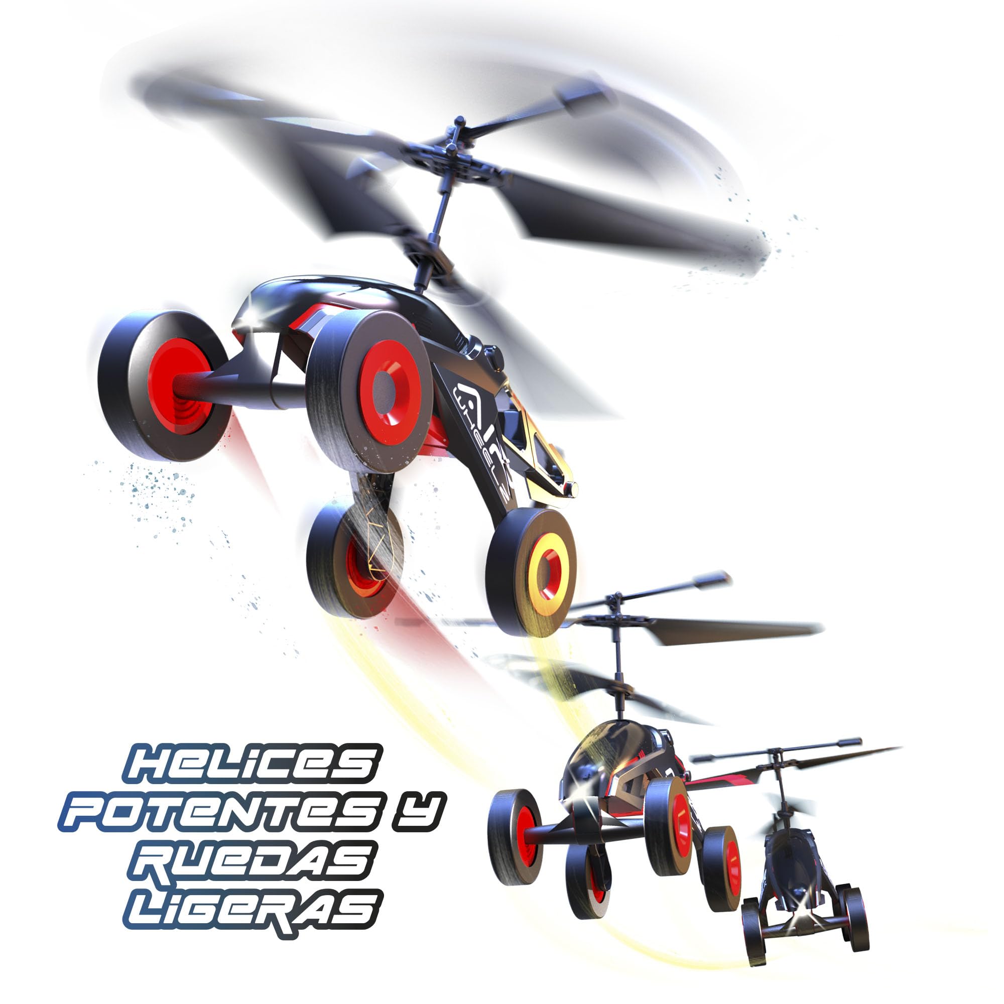 Bizak Flybotic Sky Wheels II vehículo Volador radiocontrol 2 en 1, Rueda por Tierra y despega para Volar, helicóptero con Ruedas, Producto Oficial, para niños Desde 8 años (62004569)
