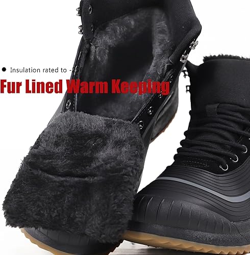 Miniatura 4 de ulogu Botas de nieve para hombres y mujeres, botines aislados con forro de piel, antideslizantes, ligeros, para invierno