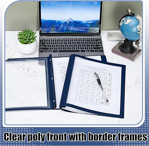 Miniatura 4 de Teling 36 portadas de informes con sujetadores de 3 puntas, carpetas de presentación frontal transparentes, vista de marco, carpeta de informes de