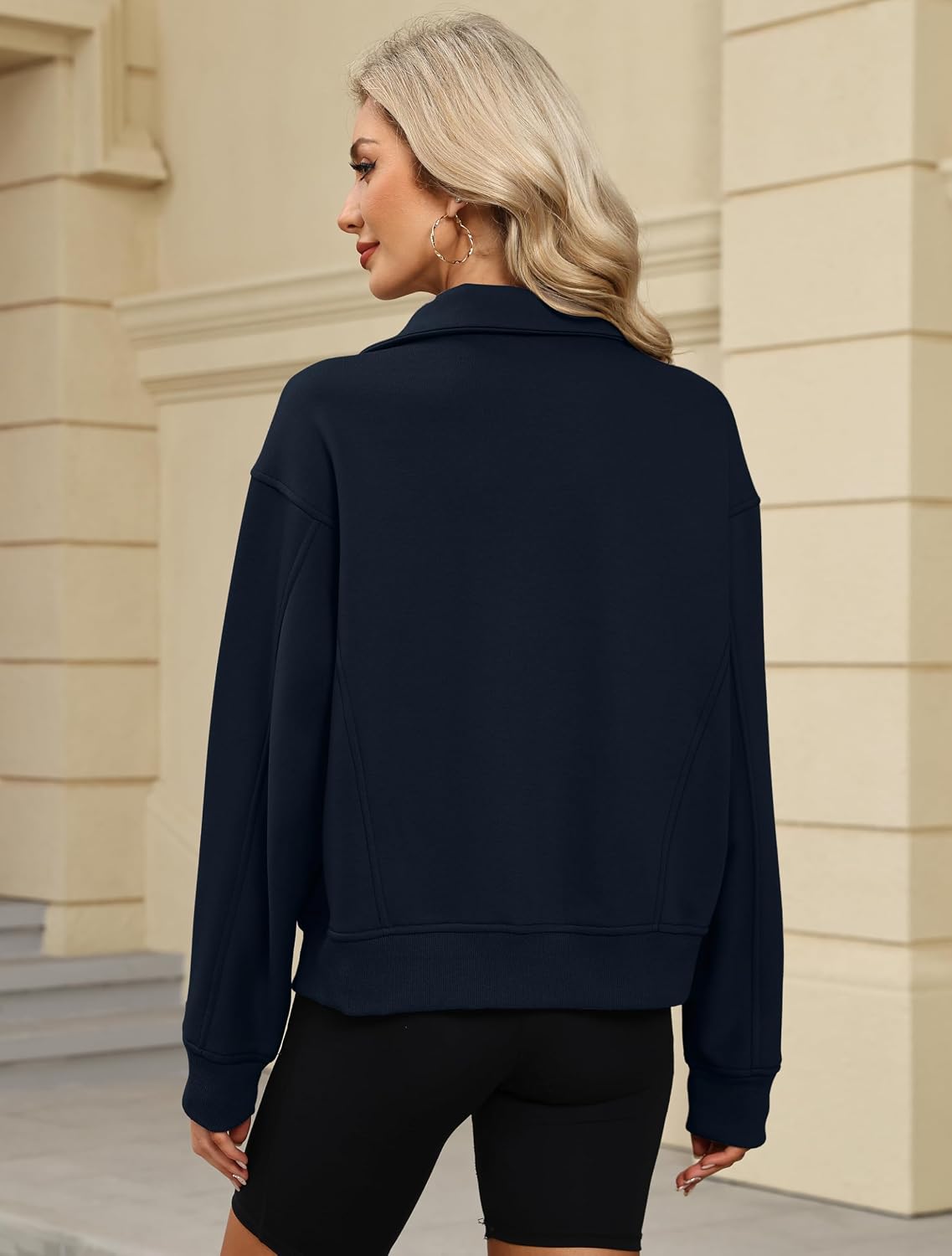 Women's Zip Up Sweatshirts 2026 Y2k Oversized Fleece Collar Jacket