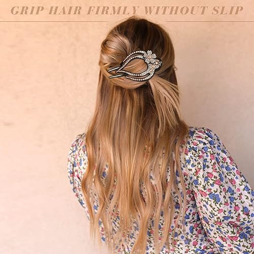 Miniatura 190 de Pinzas para el cabello French Concord, 6 pinzas para el cabello planas deslizantes laterales para volumen, agarre fuerte, agarre antideslizante