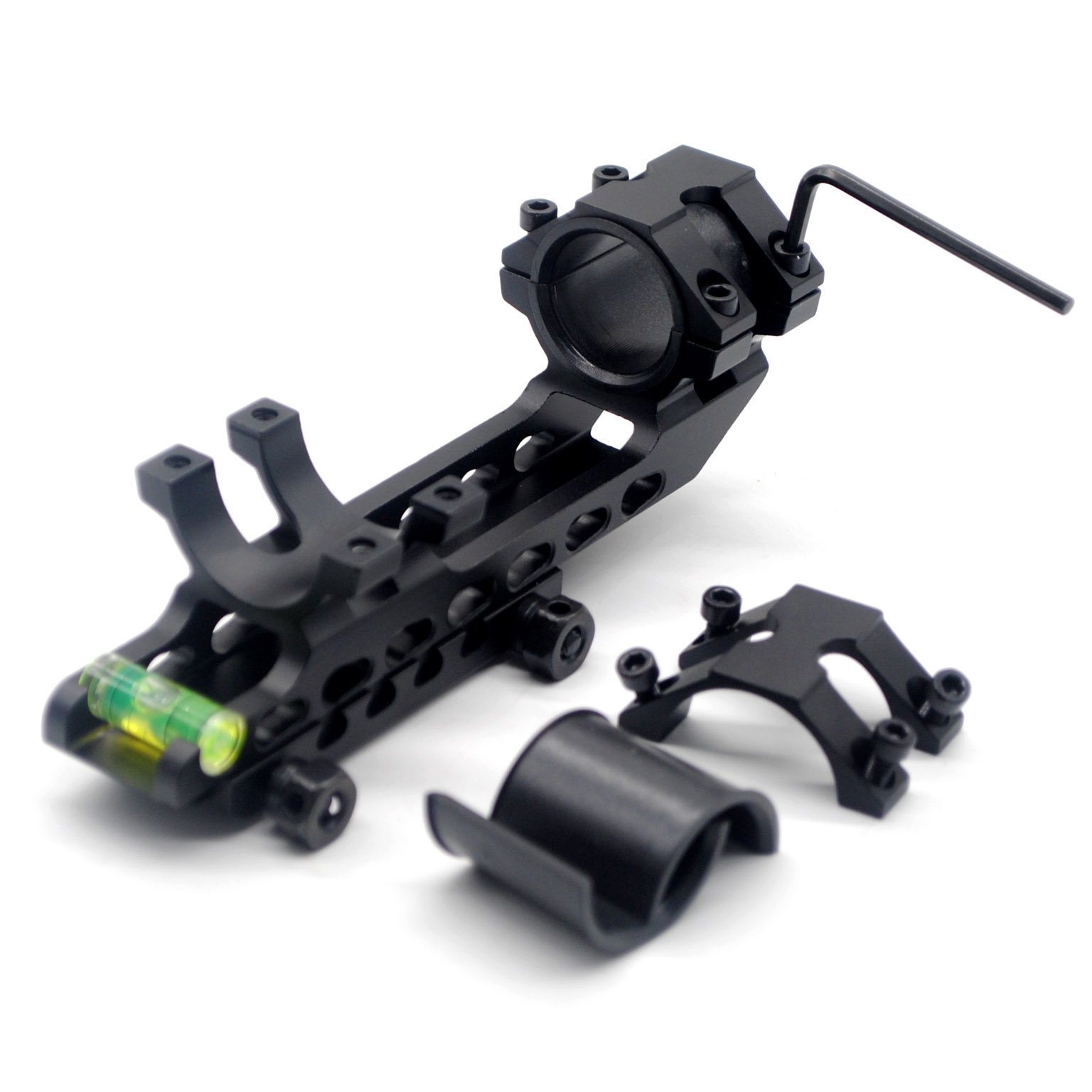 TRIROCK Scope Mounting Rings with Bubble Level, Dual Mount Adapter Ring 30mm / 25.4mm (1 Inch) for 20mm Picatinny Weaver Rail