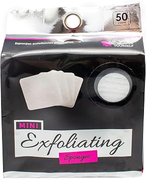 Jacent Mini Exfoliating Sponges Square Facial Cleansing and Makeup Removal Pads, Suitable For All Skin Types
