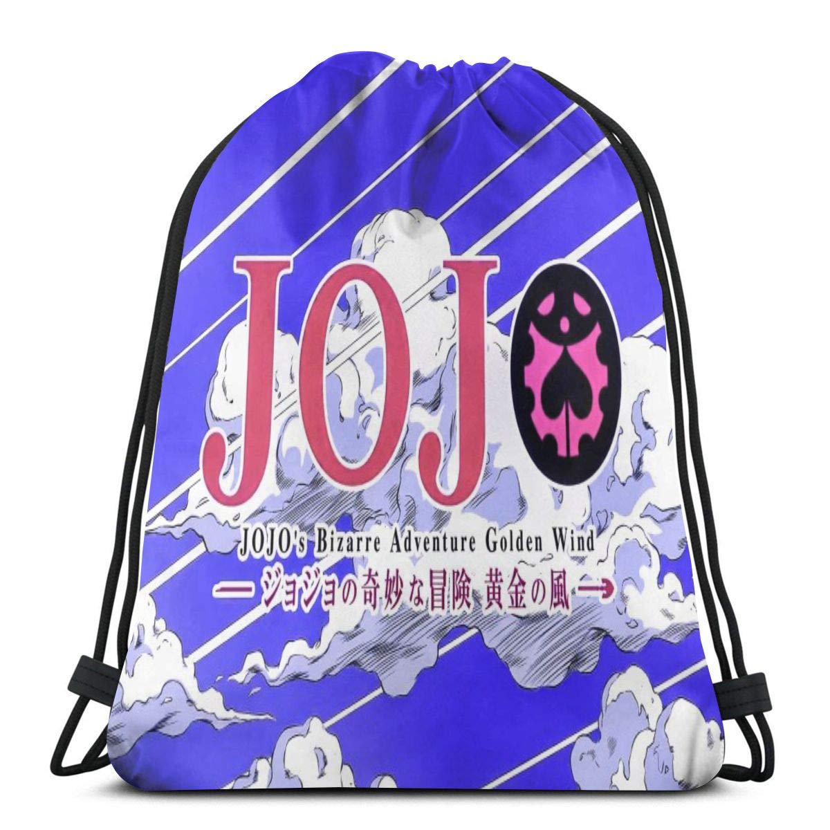 Fengfeng Fashion Anime Jojo'S Bizarre Adventure Golden Wind Pattern Drawstring Backpack Sports Gym Bag For Women Men Children Large Size