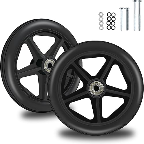 Paquete de 2 ruedas delanteras de repuesto de 6 pulgadas para sillas de ruedas, andadores, rolladores, ruedas de ABS antideslizantes duraderas,