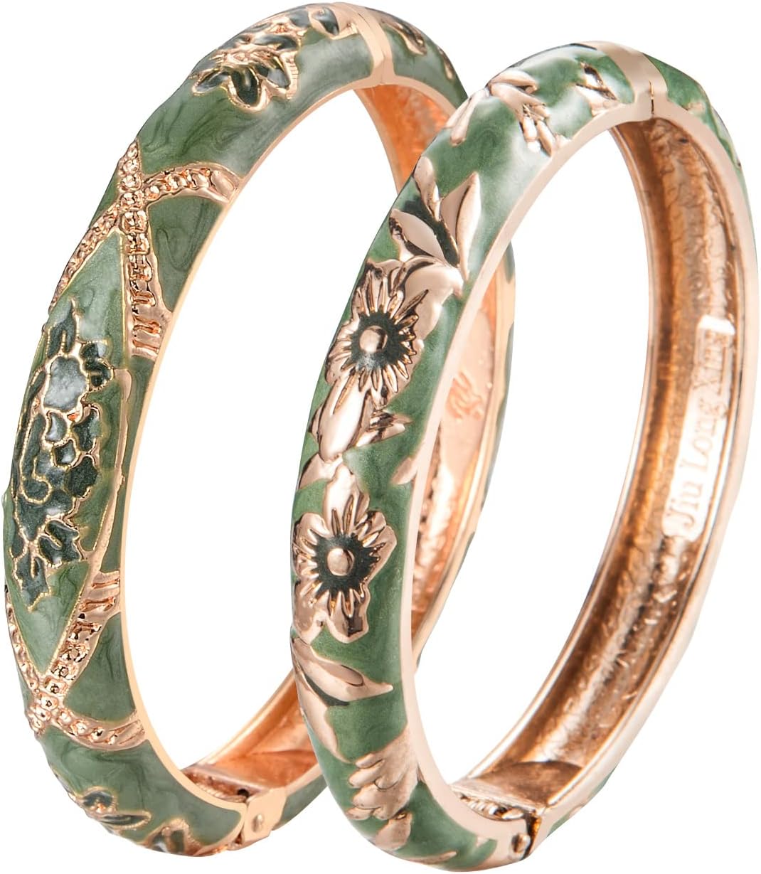 - Bangles Bracelets Gorgeous Enameled Flower Cloisonne Plated Indian Jewelry Sets Box for Womens Gift