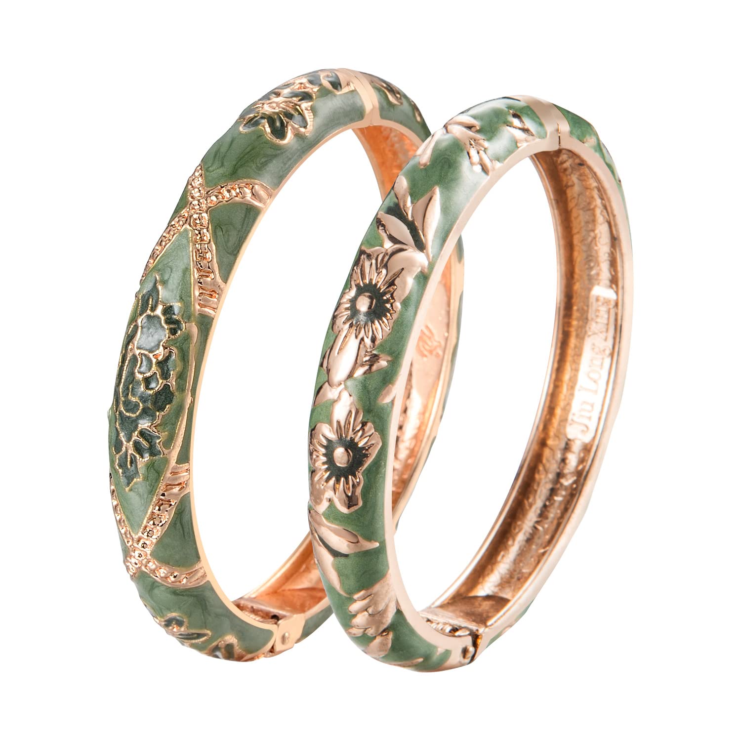 - Bangles Bracelets Gorgeous Enameled Flower Cloisonne Plated Indian Jewelry Sets Box for Womens Gift