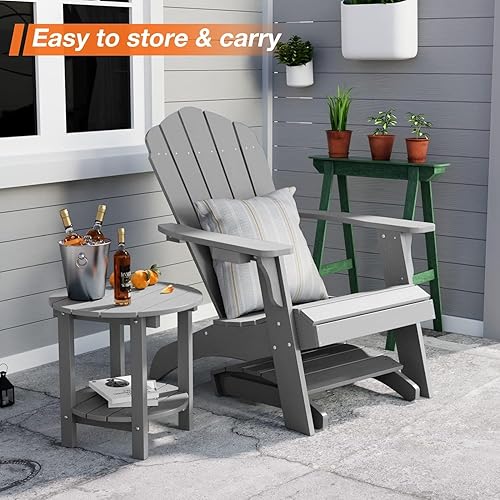 Miniatura 8 de YEFU Adirondack - Otomana para patio, reposapiés Adirondack, reposapiés plegable, resistente a la intemperie para silla Adirondack, ampliamente