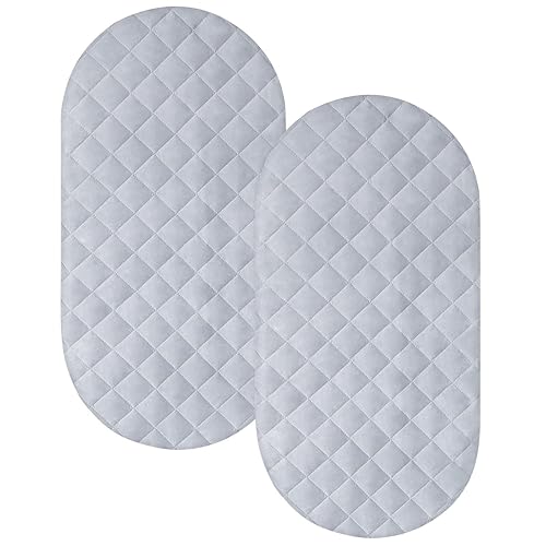 Funda de colchón de moisés para colchón de reloj de arena/moisés ovalado, protector de colchón impermeable acolchado para moisés (32 x 17 pulgadas),