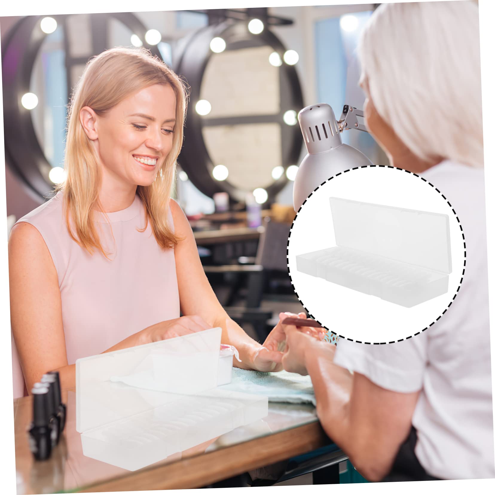 FRCOLOR 900pezzi Unghie Trasparenti Copertura Ultra Decorazioni Pratiche Per Manicure Facili Applicare e Riutilizzabili Per Nail Ricostruzione Unghie