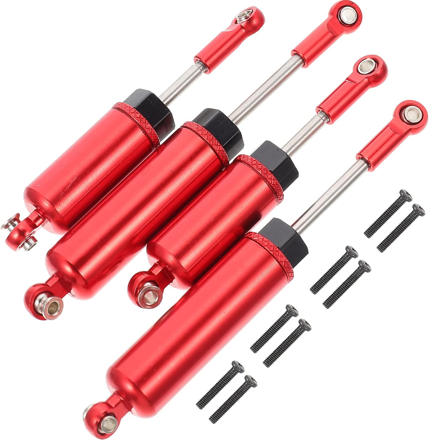 4Pcs Hydraulic Shock Absorbers for Rc Cars Lightweight Aluminum Alloy Damper Replacement Parts Compatible with Wltoys Model Vehicles
