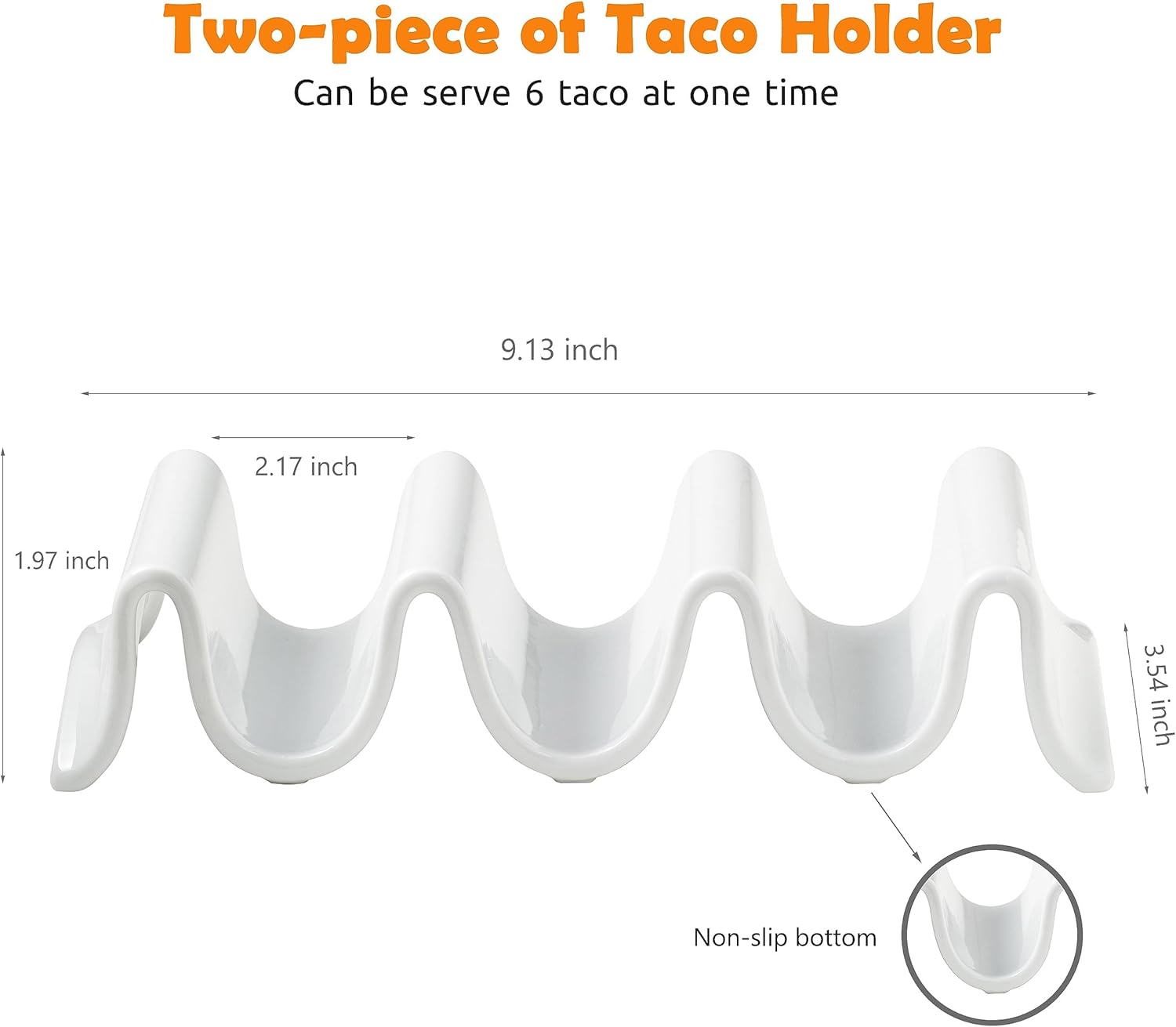 8.8 Inch Tortilla Warmer, Embossed Tortilla Holder Servers with Lid, Taco Holder, Porcelain Taco Tray with Handles, Perfect for Keeping Tacos in Place, Taco Shell Hold