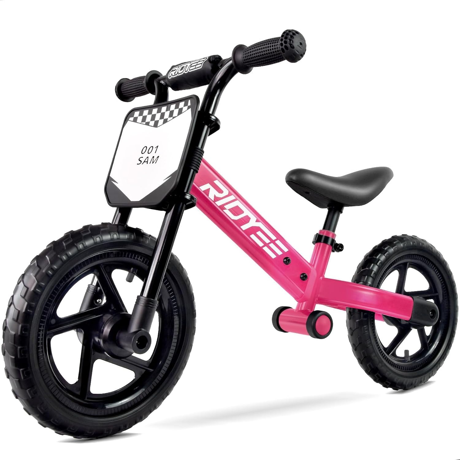 Toddler Balance Bike 2 Year Old, Kids Balance Bike for 2 to 5 Year with Tool-Free Adjustment, Limited Steering, Footrest, Custom Name Plate with Stickers, Gift Bike for 2-3 Boys
