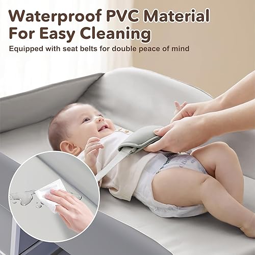 Miniatura 7 de G TALECO GEAR Cambiador de bebé, cambiador portátil, estación de cambio de pañales con almohadilla impermeable, cambiador con 3 cestas de