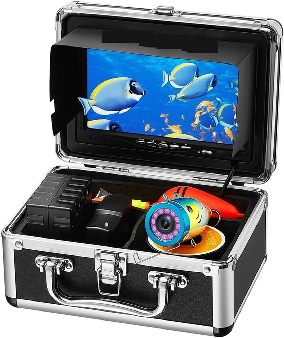 水中釣りカメラ、7インチLCDモニター1000TVL防水魚群探知機カメラ165° 水中釣りカメラ、7インチLCDモニター1000TVL防水魚群探知機カメラ165