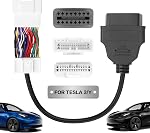 YAODHAOD OBD2 Diagnostic Cable for Tesla Model 3/Y (2019 and After), 26 Pin to 16 Pin Diagnostic Connector, Compatible with OBD2 Scanner, OBDII Code Reader - 30CM