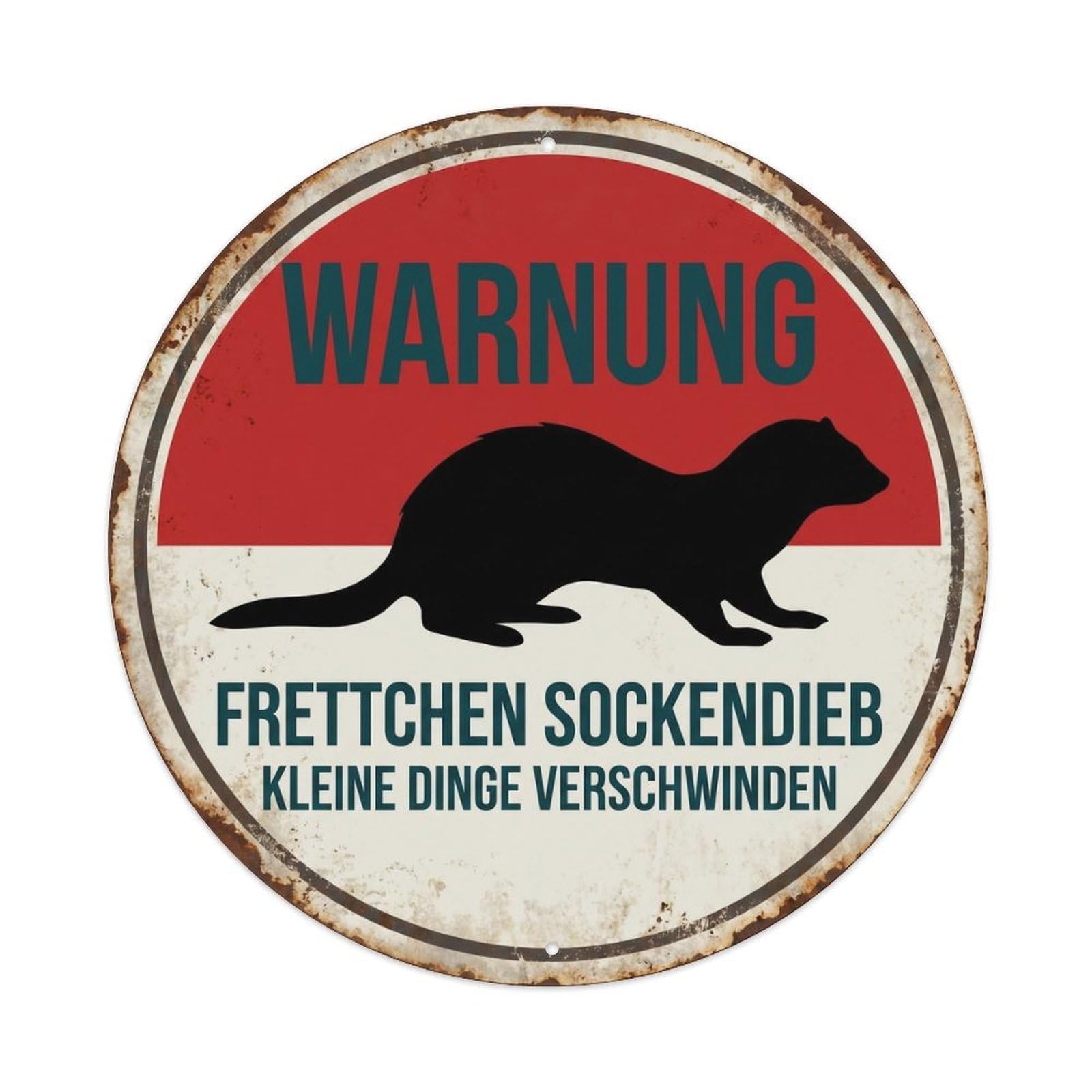 Yrnq 8X8inch Vintage Style Vintage Sneaky Ferret Sock Thief 1 Metal Tin Sign Plaque