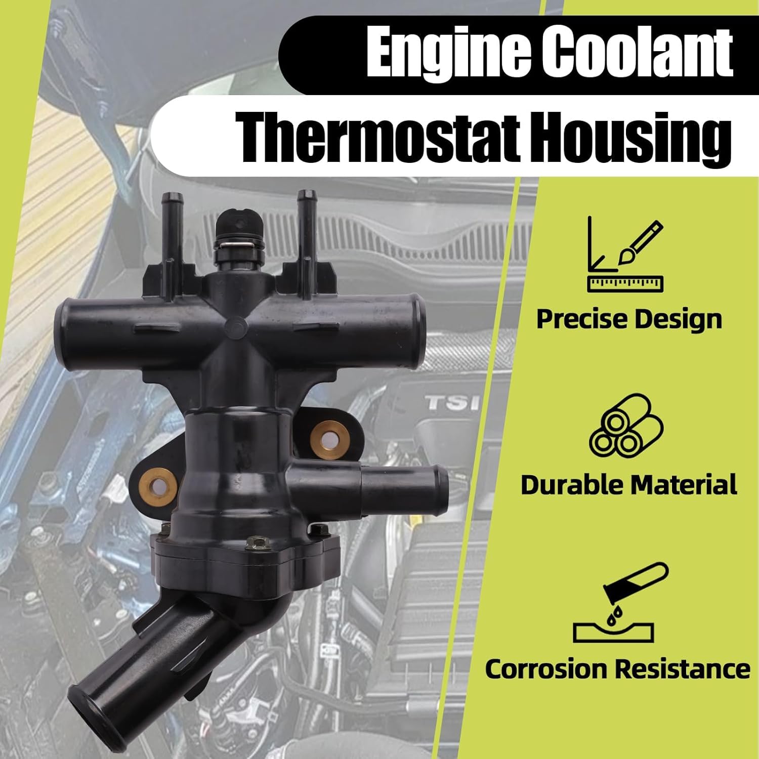 Engine Coolant Thermostat Housing Assembly Compatible with Ford Mercury Five Hundred Freestyle Montego 2005-2007 3.0L V6