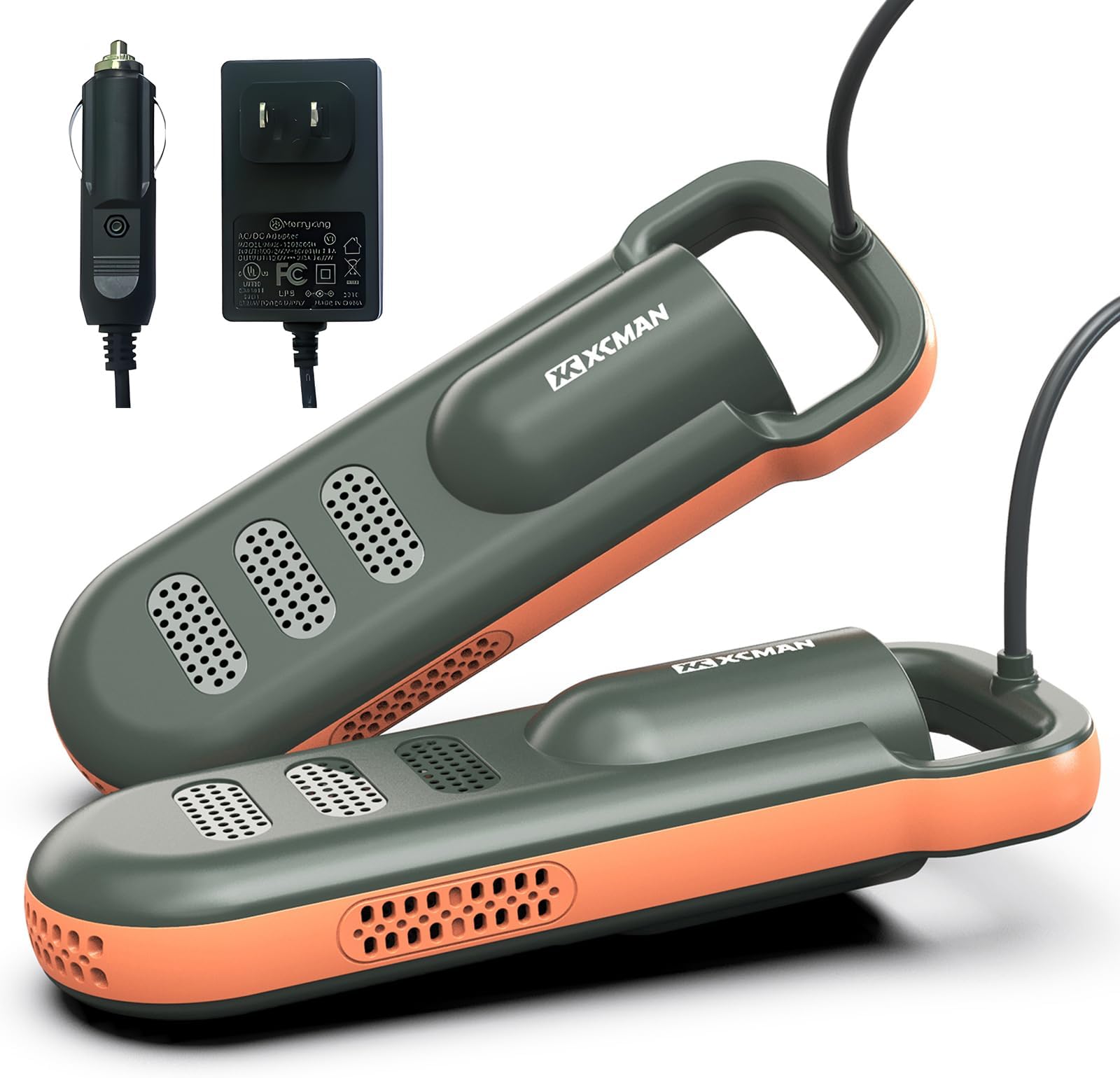 Xcman Portable Shoe Dryers And Boot Dryer，Boot Dryer For Winter Boots, Work Rain Tennis Shoes, Ski Liners,With Integrated Fan Heater-Ultra Silent | 12V Dc/Ac Converter| Us Plug