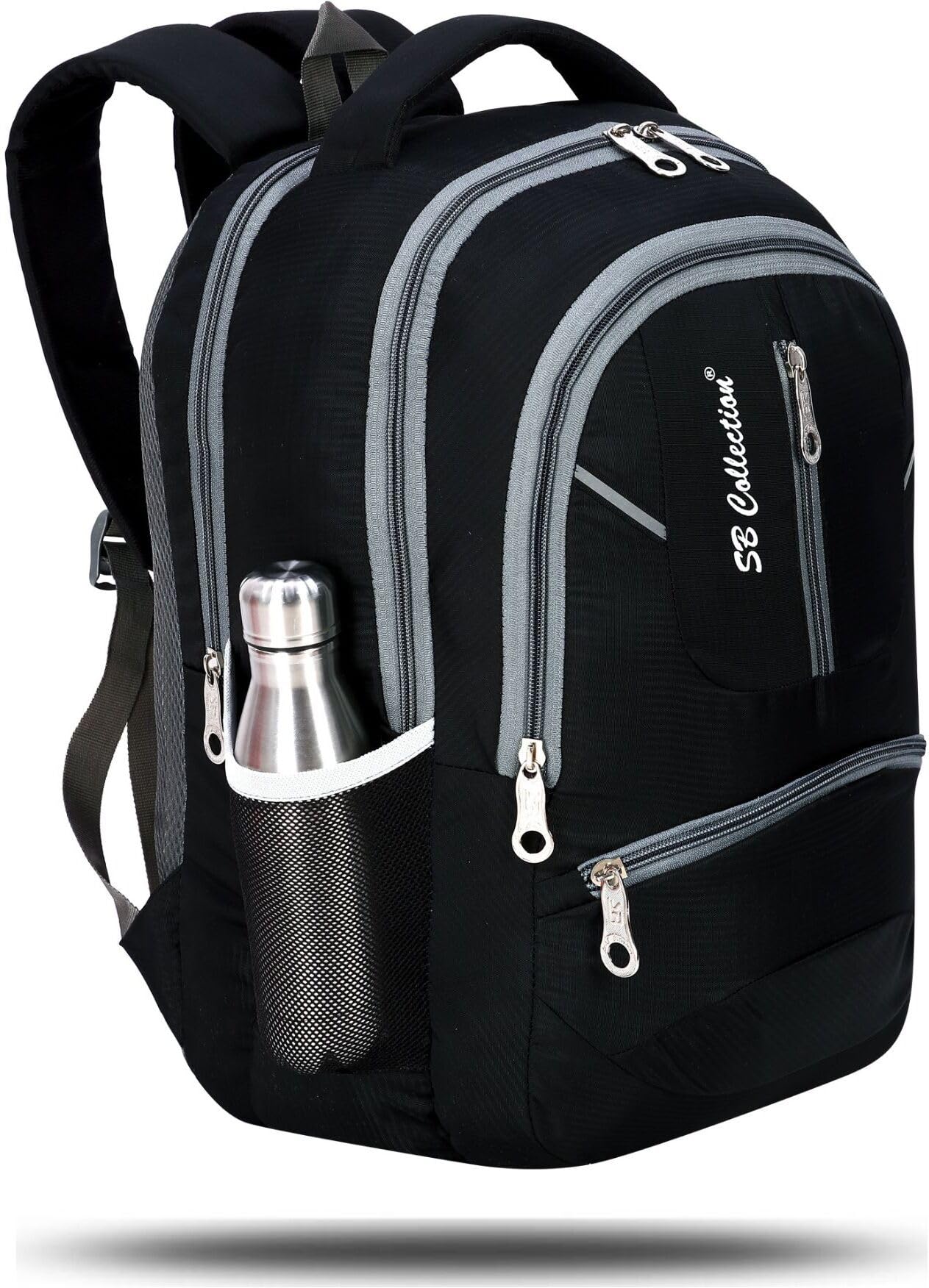 SBCOLLECTION School Bag for Class 4th to 10th Standard Tuition School College All Day Use_13 (Black) 32L-image-18