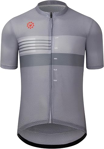 GCRFL Mens Cycling Jersey with 3+1 Zipper Pockets Short Sleeves Biking Bike Jersey Cycling Shirt Breathable Mesh Fabric