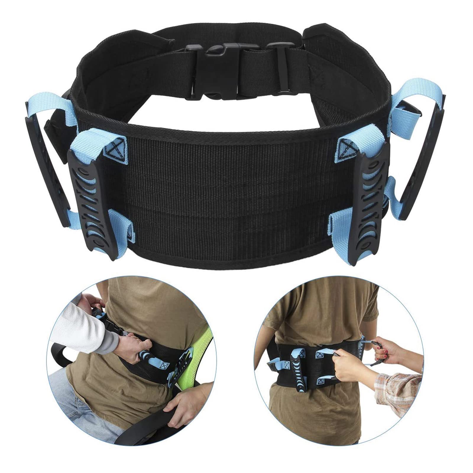 TINAYAUE Ceinture de Gait avec poignées Personnes âgées Ceinture d'assistance Rembourrée Protection Sécurité Soulèvement du Patient Robuste avec Sangles pour Handicapés Personnes blessées