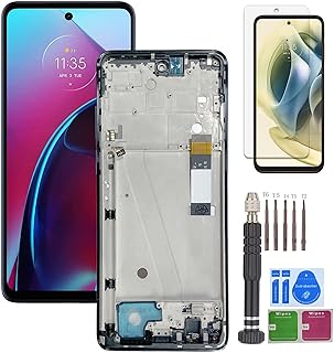 HQB-STAR for Moto G Stylus 5G (2022) XT2215 XT2215-1 XT2215-DL LCD Display Screen Touch Digitizer Assembly for Motorola Moto G Stylus 5G 2022 Screen Replacement Part with Tools Steel Blue (With Frame)