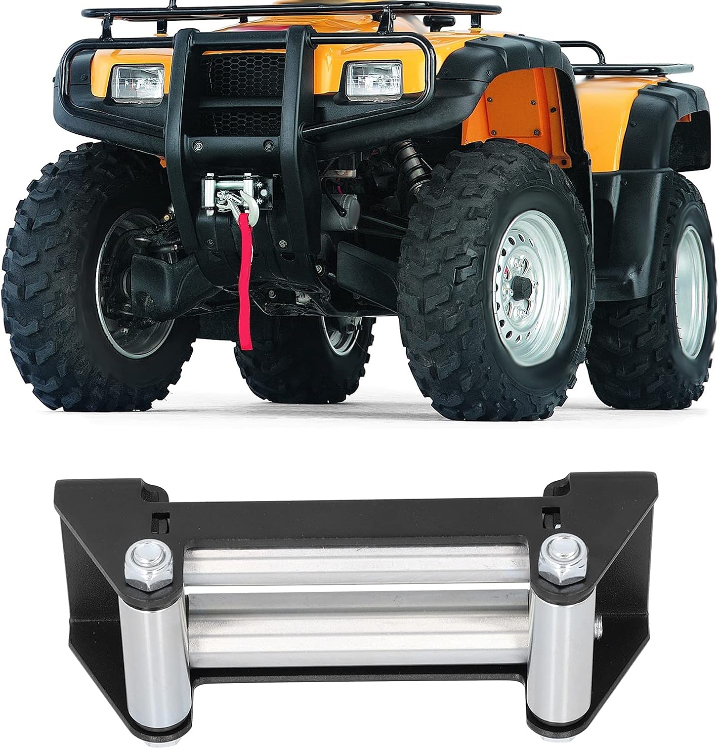 Alvinlite 6.5in Winch Roller Fairlead, Side by Side Winch Cable Roller Fairlead165mm/6.5in Hole Diatance Winch Universal Heavy Duty Metal for ATV Utv