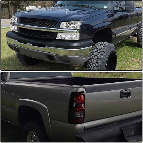 Miniatura 6 de DWVO Conjunto de luces traseras para faros delanteros compatibles con Chevy Silverado 15002500HD 2003-2006, Silverado 2500 2003-2004, Silverado 3500
