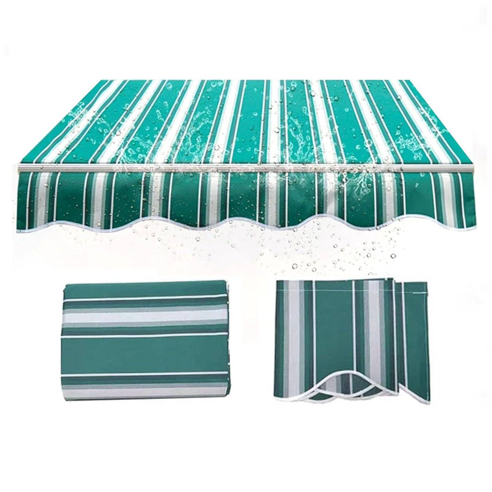 ZFUCMAYL Replacement Canvas for Retractable Awning,Stripes Awning Replacement Fabric Top Cover,Frameless,280g Polyester Shade Cover for Car Side Deck Window(19.7x4.9ft)