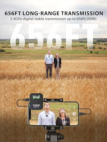 Miniatura 2 de SYNCO Micrófono de solapa inalámbrico, G2(A2) Pro 2.4G, micrófono de doble solapa de 656 pies y 8 horas para vlog de clase en línea, transmisión en