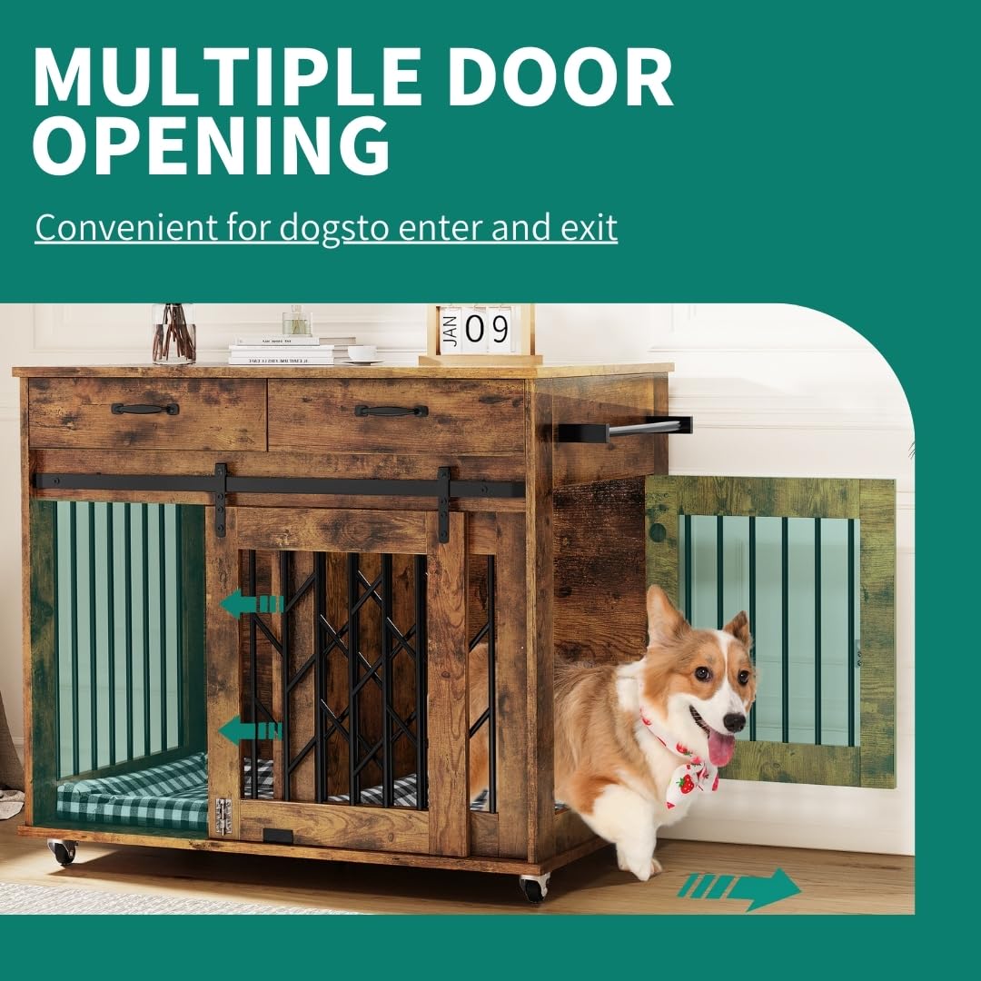 Picture of Snapklik.com : DWVO Dog Crate Furniture For 2 Dogs, 39