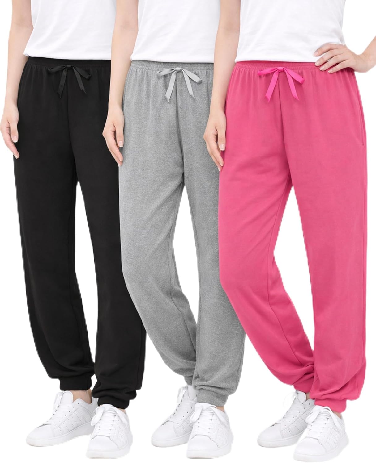 Sweet Hearts Girls Sweatpants - 3 Pack Super Soft Performance Jogger Girls Pants: Made in USA (Sizes 5-18)