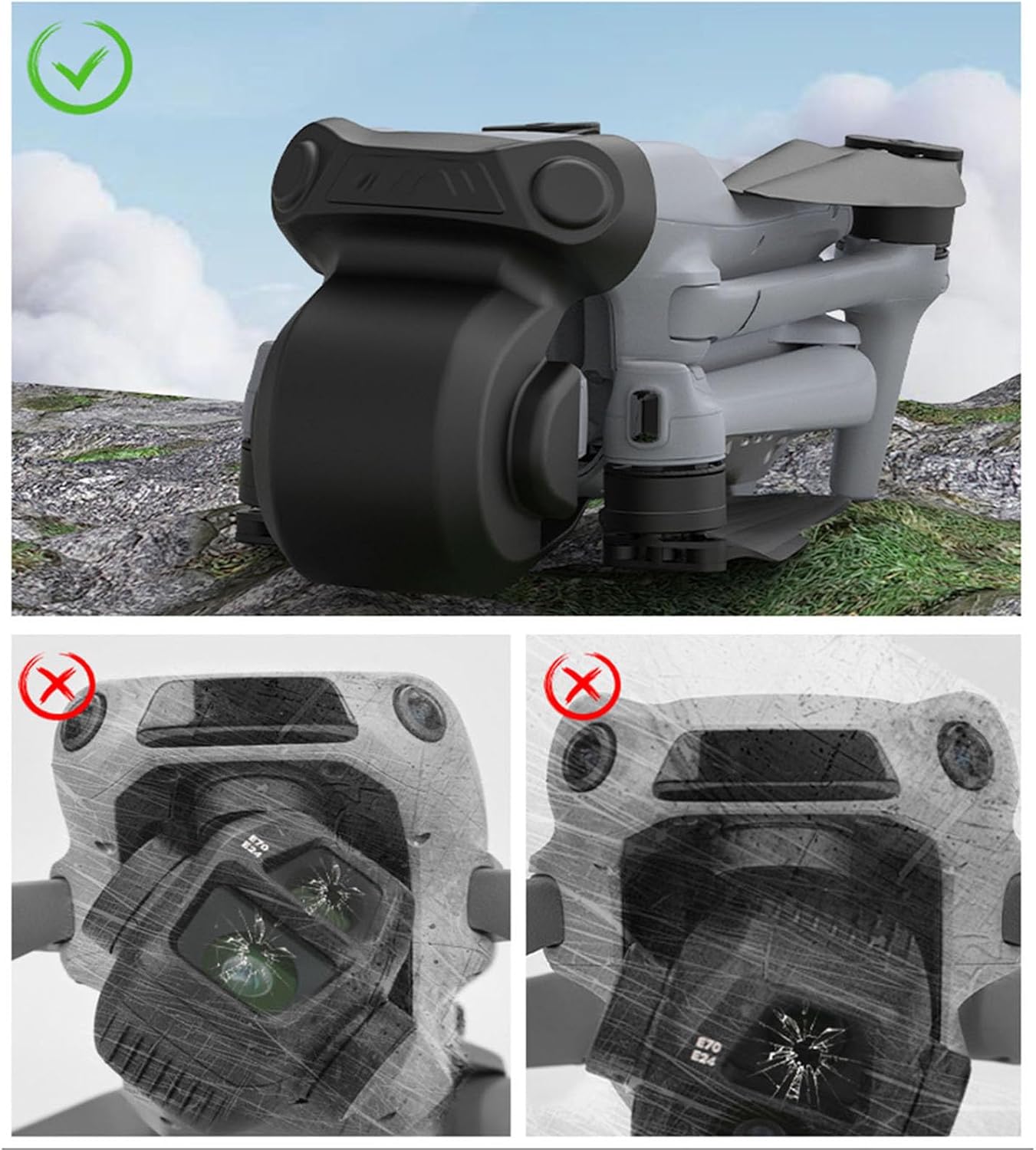 Air 3S Gimbal Lens Protector, Drone Lens Cap for DJI Air 3s, Dust Cover Lens Protective Cover Case Compatible with DJI Air 3S Gimbal Drone Accessories (Black)