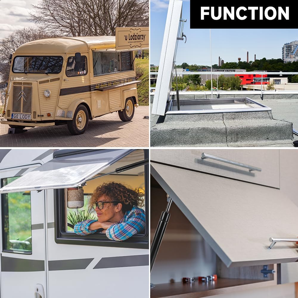 12Inch 60Lbs/267N Universal Lift Supports Struts Shocks Gas Spring Black - Compatible for RV Car Boat Bus - Set of 2