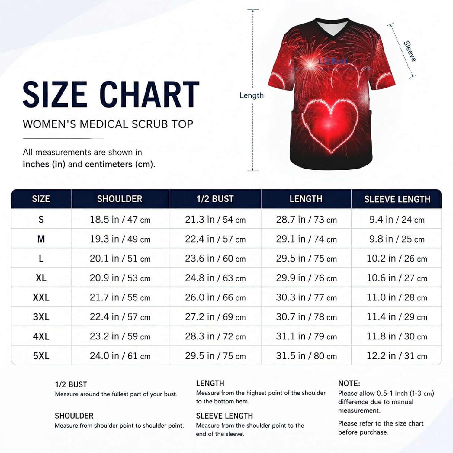 Professional Scrub Tops for Men, Classic V-Neck Workwear with 3 Pockets