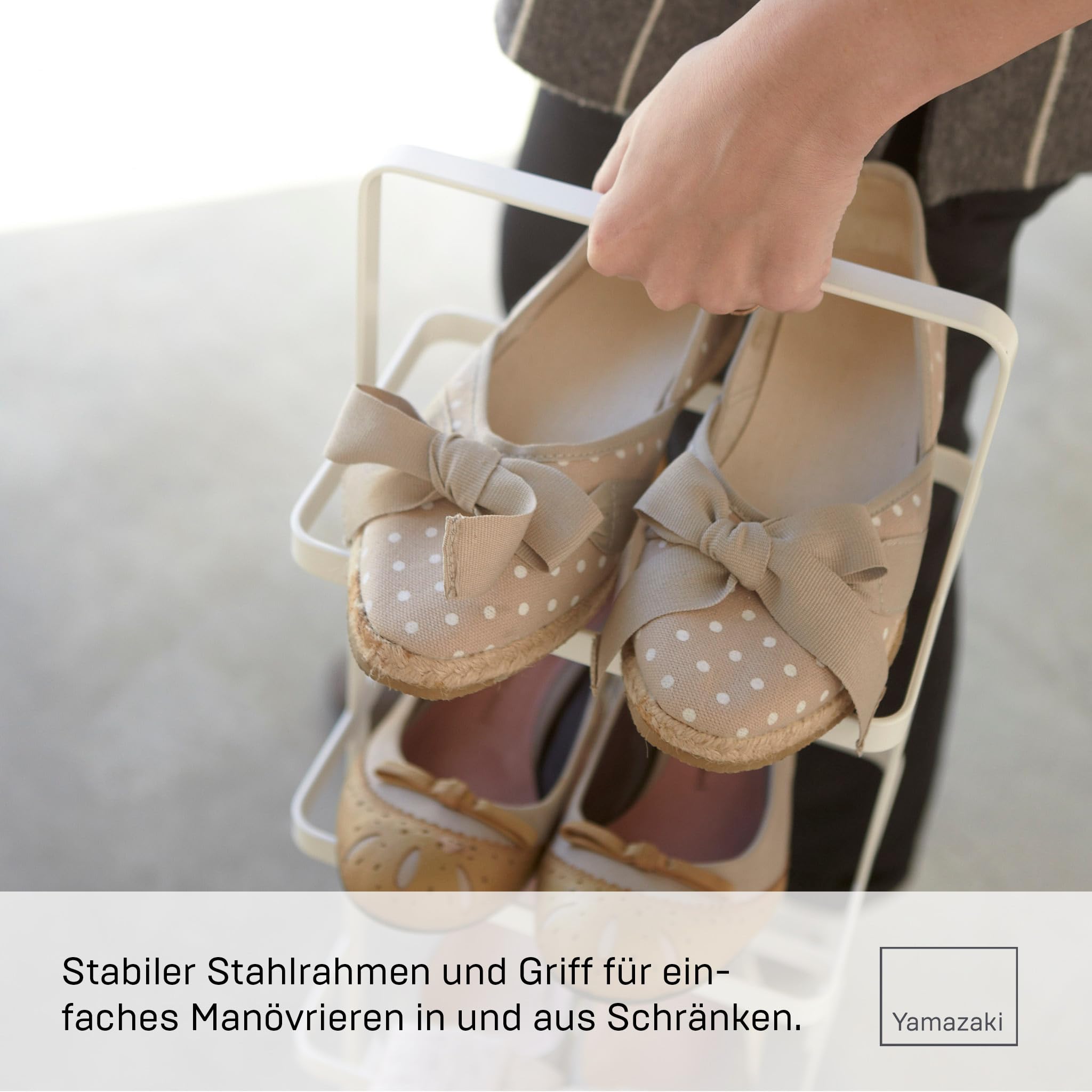 YAMAZAKI Tower Hohes Schuhregal, weiß