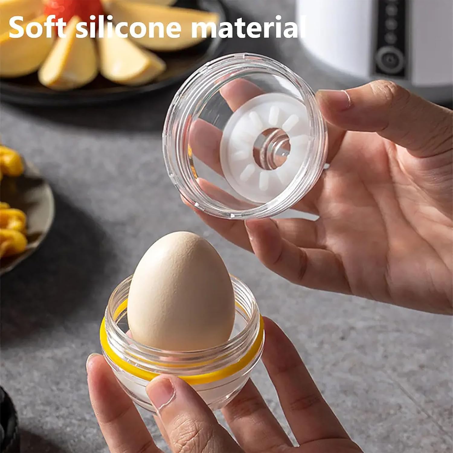 Electric Egg Yolk Mixer, Boiled Egg Spinner with Transparent Protective Cover, 2 Gear Switch Adjustable, No Needed Manual and Automatic Egg Homogenization, Low Noise and Easy To Use, for Home