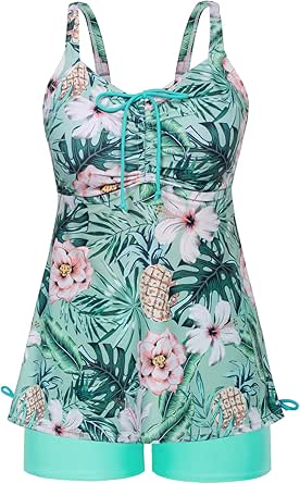 Trajes de baño Tankini Hanna Nikole Tummy Control, color rojo, talla