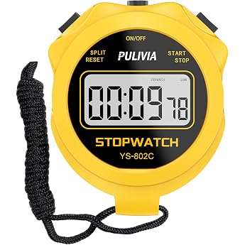 Sports Stopwatch with Quiet On/Off Button No Calendar for Easy Operation PULIVIA Digital Stopwatch for Trainers for Kids Managing Swimming